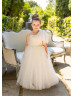 One Shoulder Tulle Long Flower Girl Dress